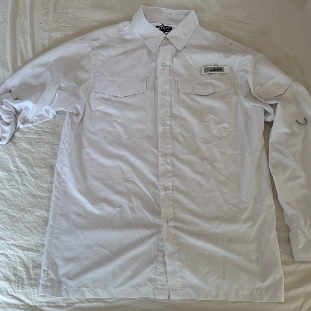 Habit White Long-sleeve Fishing Shirt